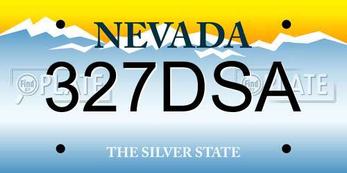 327DSA Nevada License Plate