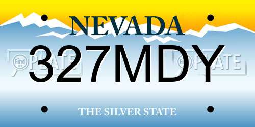 327MDY Nevada License Plate