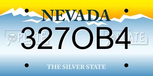 327OB4 Nevada License Plate