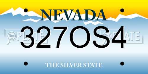 327OS4 Nevada License Plate