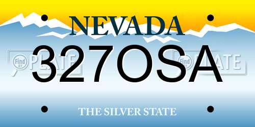 327OSA Nevada License Plate