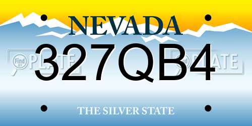 327QB4 Nevada License Plate