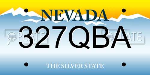 327QBA Nevada License Plate