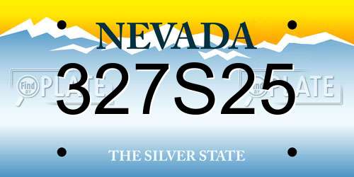 327S25 Nevada License Plate
