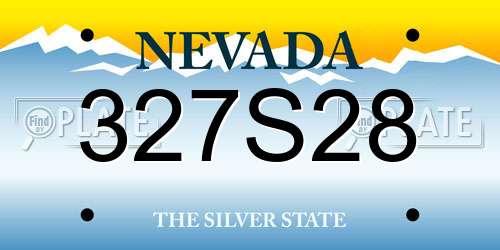 327S28 Nevada License Plate