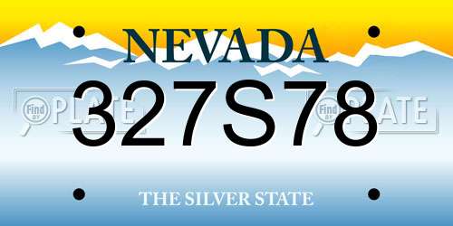 327S78 Nevada License Plate
