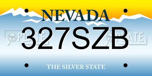 327SZB Nevada License Plate