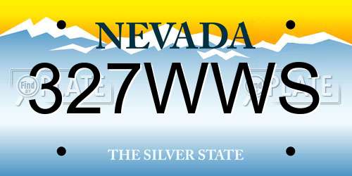 327WWS Nevada License Plate