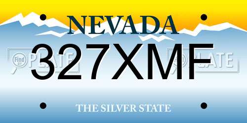 327XMF Nevada License Plate