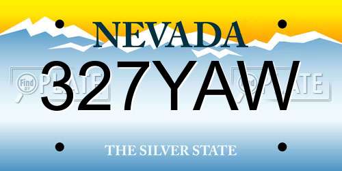 327YAW Nevada License Plate