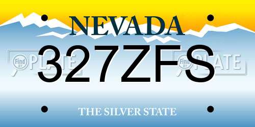 327ZFS Nevada License Plate