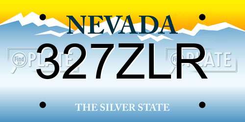 327ZLR Nevada License Plate