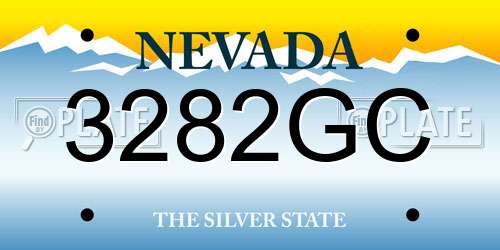 3282GC Nevada License Plate