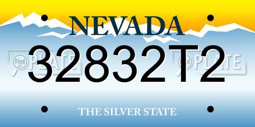 32832T2 Nevada License Plate