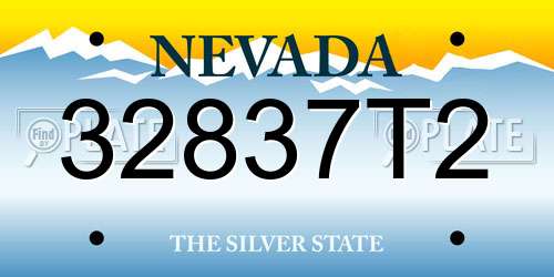 32837T2 Nevada License Plate