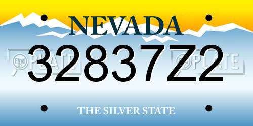 32837Z2 Nevada License Plate