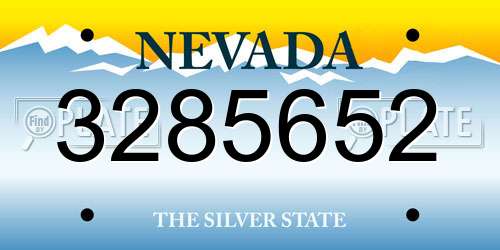 3285652 Nevada License Plate