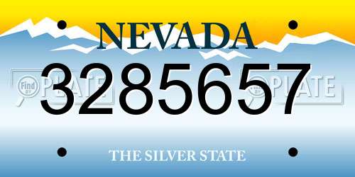 3285657 Nevada License Plate