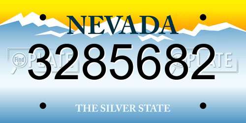 3285682 Nevada License Plate