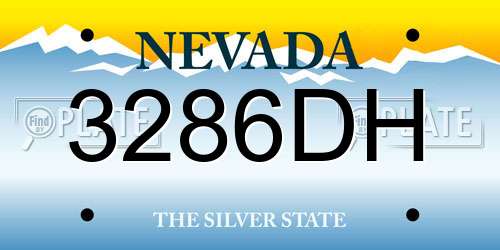 3286DH Nevada License Plate