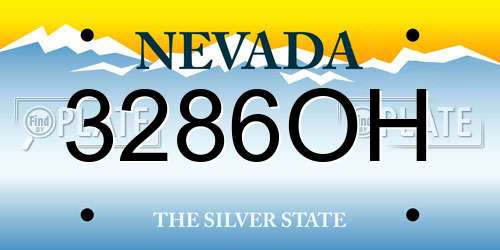 3286OH Nevada License Plate