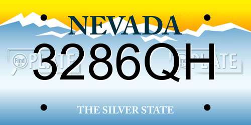 3286QH Nevada License Plate