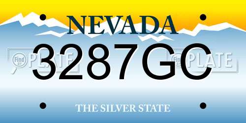 3287GC Nevada License Plate