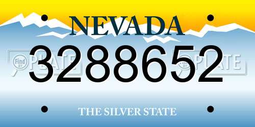 3288652 Nevada License Plate