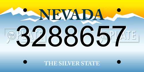 3288657 Nevada License Plate