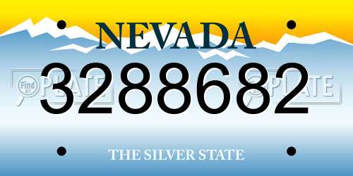 3288682 Nevada License Plate