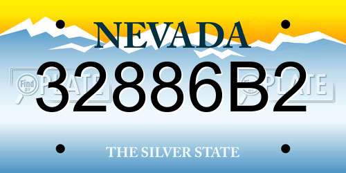32886B2 Nevada License Plate