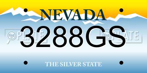 3288GS Nevada License Plate