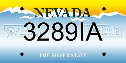 3289IA Nevada License Plate