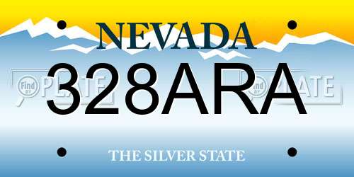 328ARA Nevada License Plate