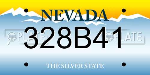 328B41 Nevada License Plate