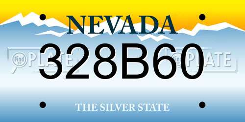328B60 Nevada License Plate