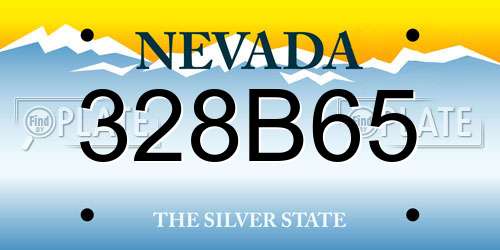 328B65 Nevada License Plate