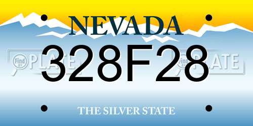 328F28 Nevada License Plate