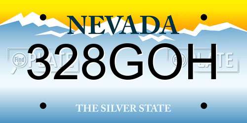 328GOH Nevada License Plate