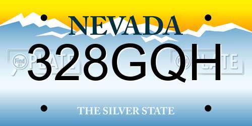 328GQH Nevada License Plate