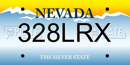 328LRX Nevada License Plate