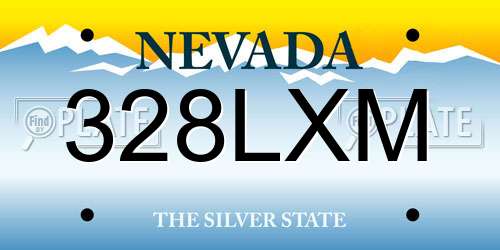 328LXM Nevada License Plate