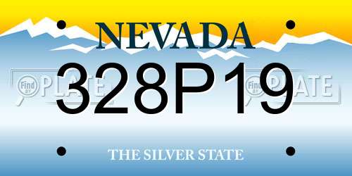 328P19 Nevada License Plate
