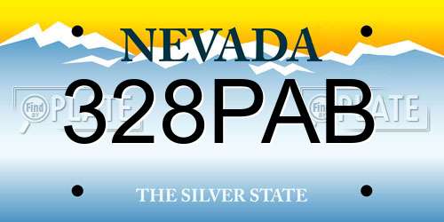 328PAB Nevada License Plate