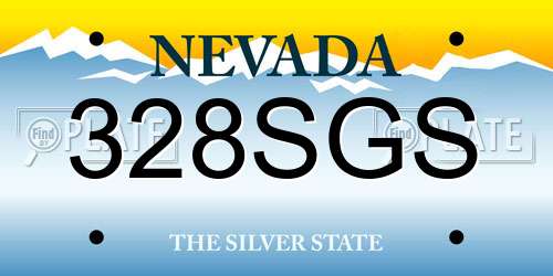 328SGS Nevada License Plate