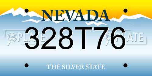 328T76 Nevada License Plate