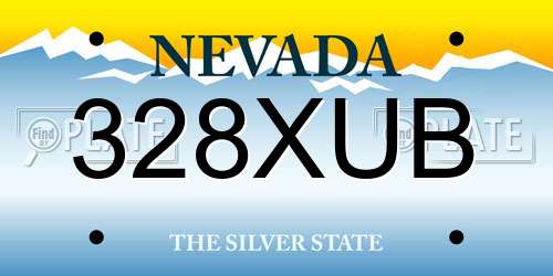 328XUB Nevada License Plate