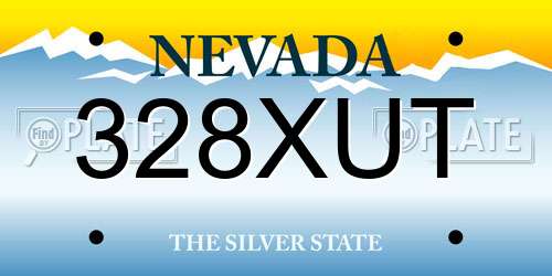 328XUT Nevada License Plate