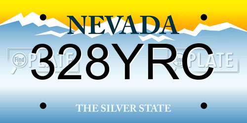 328YRC Nevada License Plate