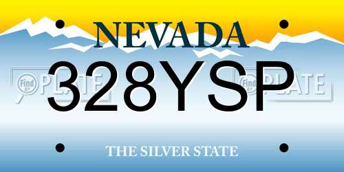328YSP Nevada License Plate